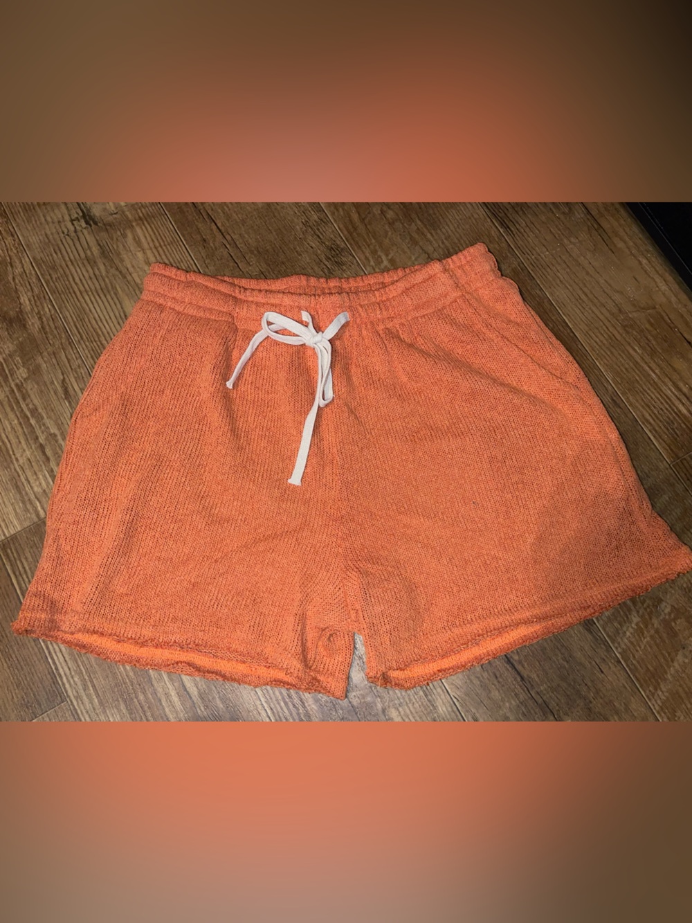 POL Orange Terry Drawstring Women’s Athletic Shorts